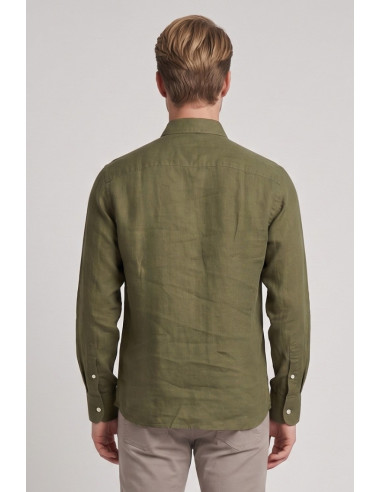 North Sails camicia in lino con logo ricamato 664437 [6f2f15b8]