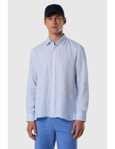 North Sails camicia in lino a righe bengalesi 664455 [3c2edc9e]