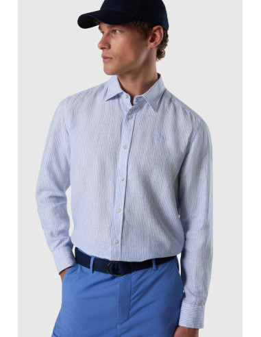 North Sails camicia in lino a righe bengalesi 664455 [57451989]