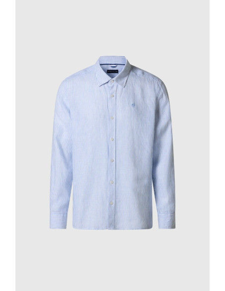 North Sails camicia in lino a righe bengalesi 664455 [397e9b80]