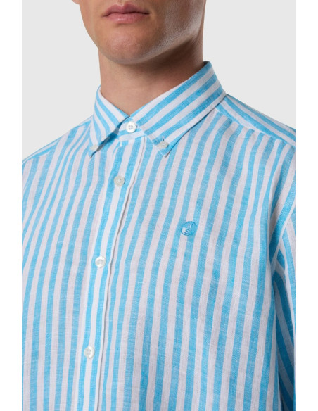 North Sails camicia in lino a maxi righe 664454 [79f3494e]
