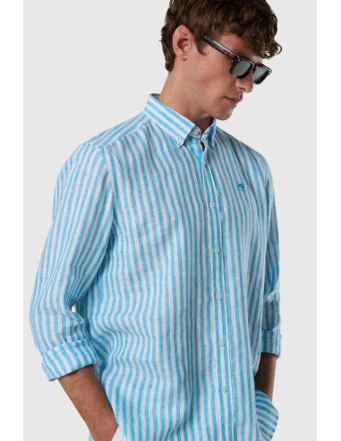 North Sails camicia in lino a maxi righe 664454 [cbbecf54]