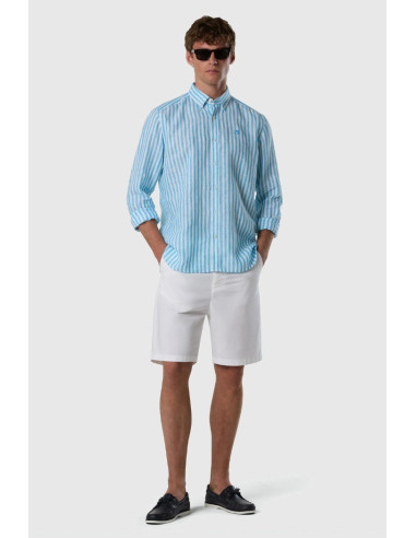 North Sails camicia in lino a maxi righe 664454 [7ca30e50]