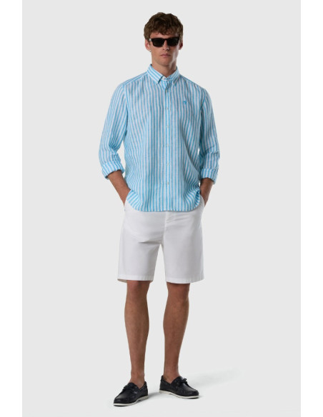 North Sails camicia in lino a maxi righe 664454 [7ca30e50]