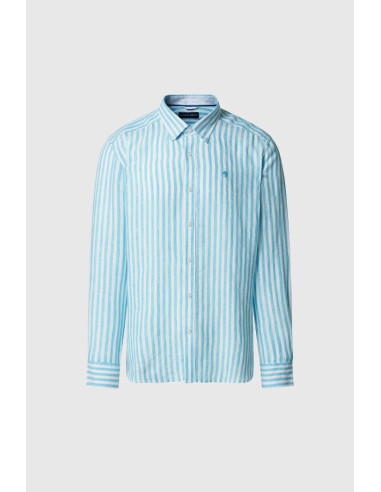 North Sails camicia in lino a maxi righe 664454 [a5854d5d]