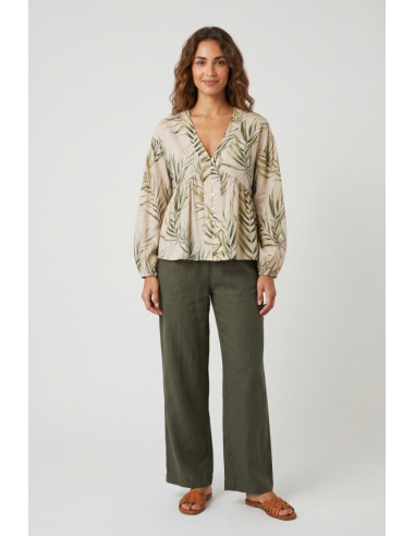 Fresh Flower casacca in mussola di cotone a fantasia FD636 [5f2f21ac]
