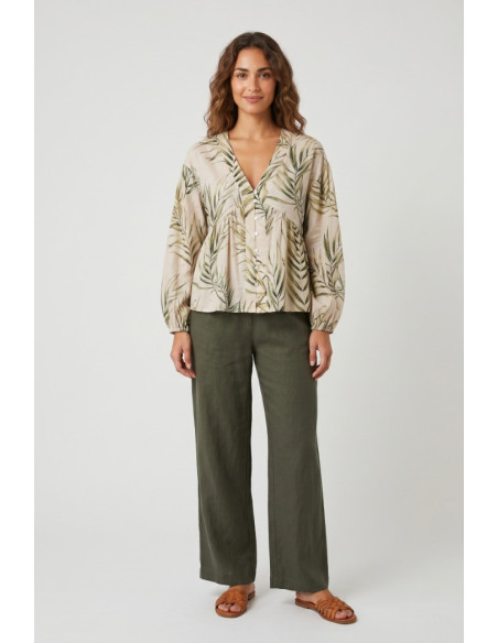 Fresh Flower casacca in mussola di cotone a fantasia FD636 [5f2f21ac]