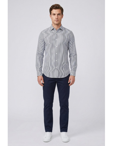 Markup camicia rigata in misto lino e cotone MK1930062 [700f6314]