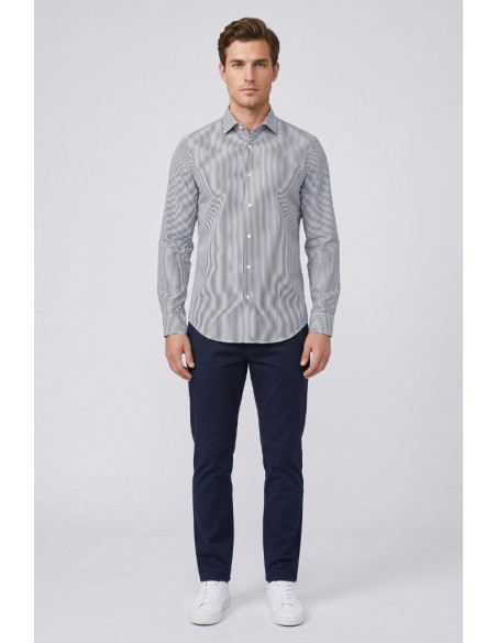 Markup camicia rigata in misto lino e cotone MK1930062 [700f6314]