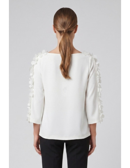 GM by Gai Mattiolo blusa con petali GM3849 [de2bdce1]