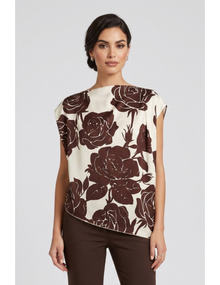 GM by Gai Mattiolo blusa asimmetrica a fantasia rose GM3695 [e740d8e1]