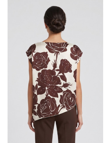 GM by Gai Mattiolo blusa asimmetrica a fantasia rose GM3695 [3e669bec]