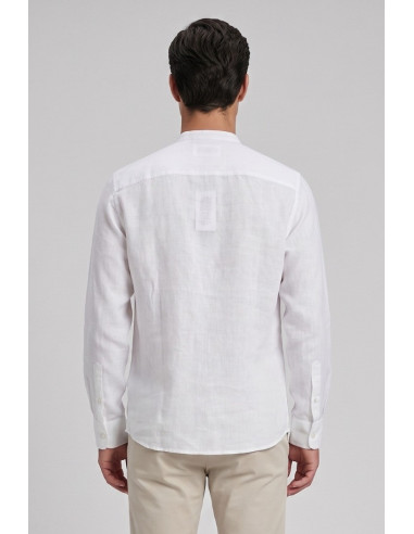 North Sails camicia con collo coreano in lino 664438 [865e0570]