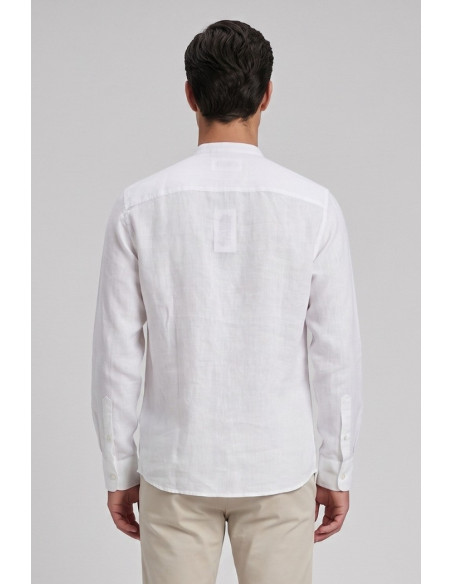 North Sails camicia con collo coreano in lino 664438 [865e0570]