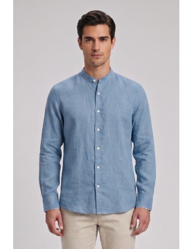 North Sails camicia con collo coreano in lino 664438 [cc348ca8]