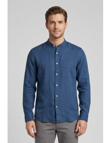 North Sails camicia con collo coreano in lino 664438 [bb6475be]