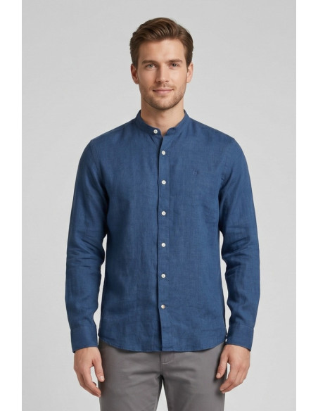 North Sails camicia con collo coreano in lino 664438 [bb6475be]