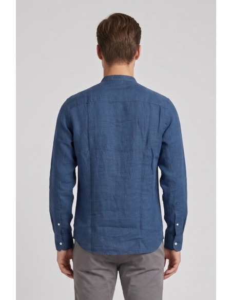 North Sails camicia con collo coreano in lino 664438 [624236b3]