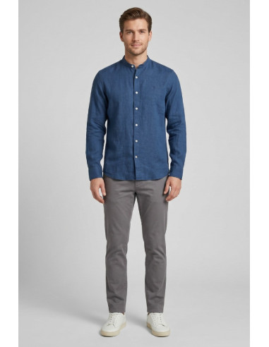 North Sails camicia con collo coreano in lino 664438 [d55ff7b7]