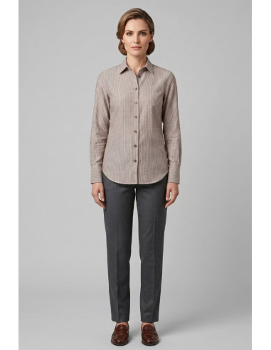 Markup camicia over rigata in misto cotone e lino MW1630010 [06ab27ec]