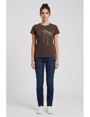 PDK t-shirt in jersey con perle e strass 056924 [25ade553]