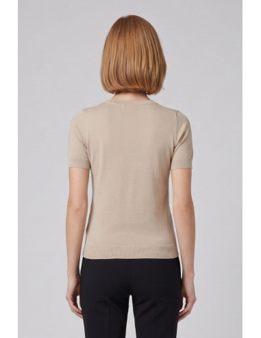 Fresh Flower maglia girocollo mezza manica con applicazioni FD469 [62c6f45d]