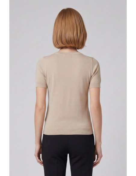 Fresh Flower maglia girocollo mezza manica con applicazioni FD469 [62c6f45d]