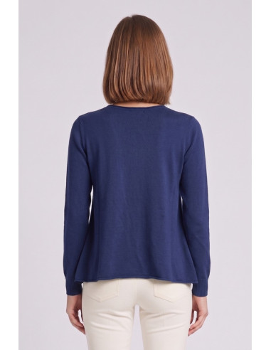 Fresh Flower maglia girocollo con spacchi taglio vivo FD452 [524d0ad5]