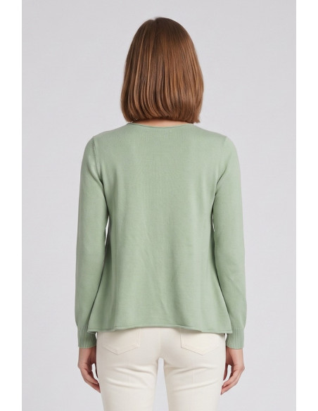 Fresh Flower maglia girocollo con spacchi taglio vivo FD452 [c2470ea4]