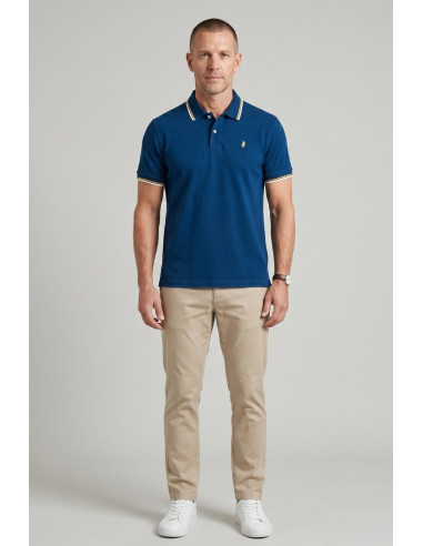 MCS polo in piquet cotone stretch con righe bicolore 14MPS054-02302 [e33fc6d7]