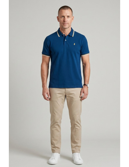 MCS polo in piquet cotone stretch con righe bicolore 14MPS054-02302 [e33fc6d7]