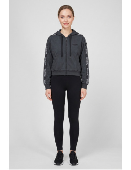 Moschino felpa cappuccio da donna con bande logate v6a1709-4436 [34fdcfae]