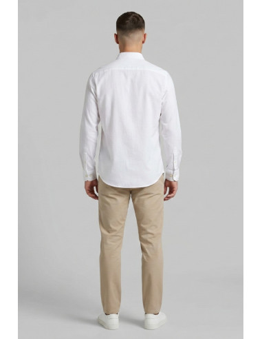 MCS camicia botton down in lino con logo ricamato 14MSH200-02608 [1108bec6]