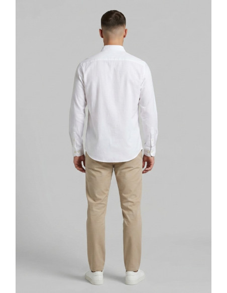 MCS camicia botton down in lino con logo ricamato 14MSH200-02608 [1108bec6]