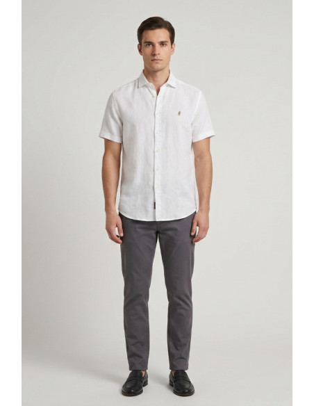 MCS camicia mezza manica in lino 14MSH207-02608 [de1857d9]