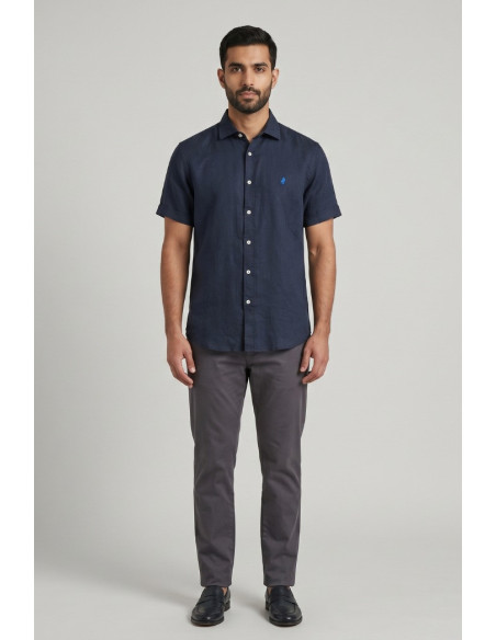 MCS camicia mezza manica in lino 14MSH207-02608 [4506eddf]