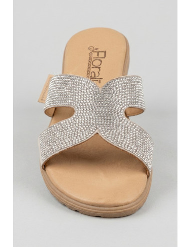 Floralì ciabatta con fascia ricoperta di strass POS73 [8d1c9d96]