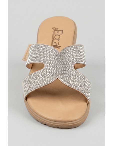 Floralì ciabatta con fascia ricoperta di strass POS73 [8d1c9d96]