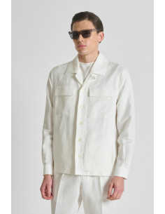 Antony Morato camicia regular in viscosa e lino slub Antigua MMSL00794-FA900135 [74170662]