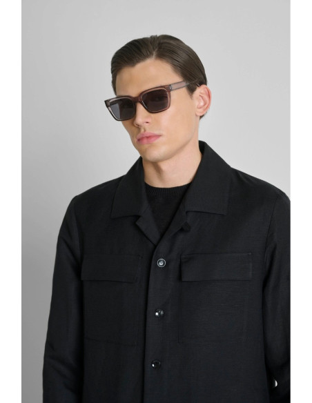 Antony Morato camicia regular in viscosa e lino slub Antigua MMSL00794-FA900135 [f0f0b62e]