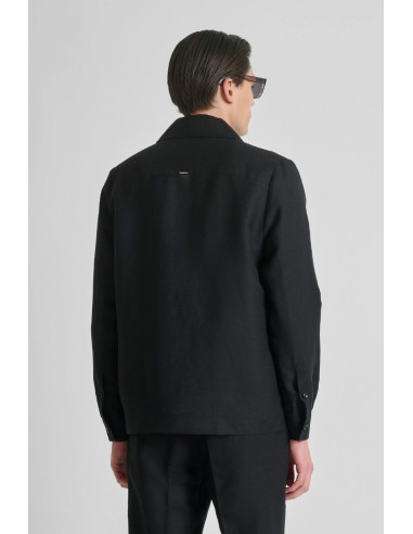Antony Morato camicia regular in viscosa e lino slub Antigua MMSL00794-FA900135 [47ed772a]