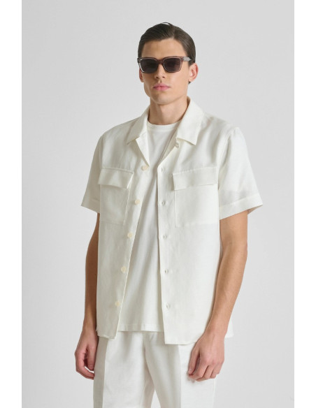 Antony Morato camicia regular in misto lino slub Panama MMSS00202-FA900135 [dd1939ef]