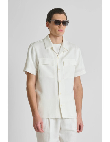 Antony Morato camicia regular in misto lino slub Panama MMSS00202-FA900135 [b672fcf8]