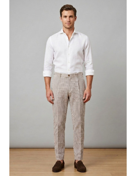 Markup pantalaccio seersucker rigato MK1950189 [a6cd86b1]