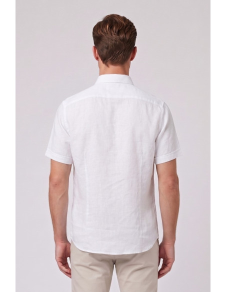 Markup camicia in lino mezza manica MK13005 [c7da3a15]