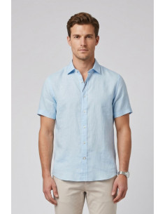 Markup camicia in lino mezza manica MK13005 [8db0b3cd]