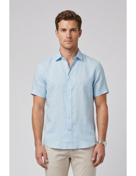 Markup camicia in lino mezza manica MK13005 [8db0b3cd]
