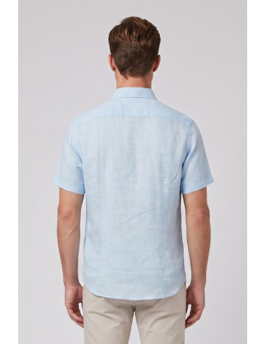 Markup camicia in lino mezza manica MK13005 [5496f0c0]
