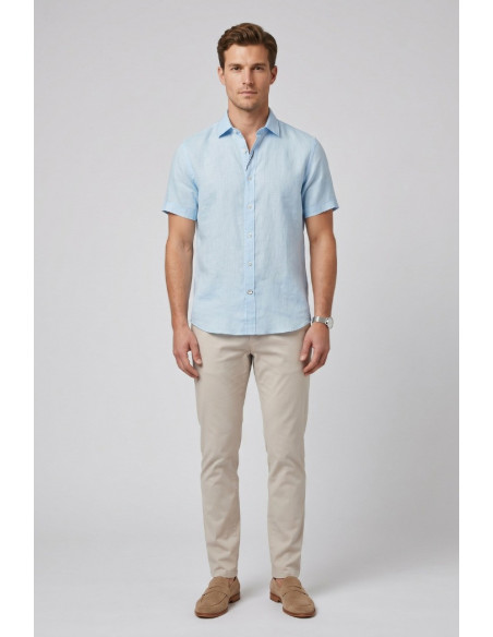 Markup camicia in lino mezza manica MK13005 [e38b31c4]