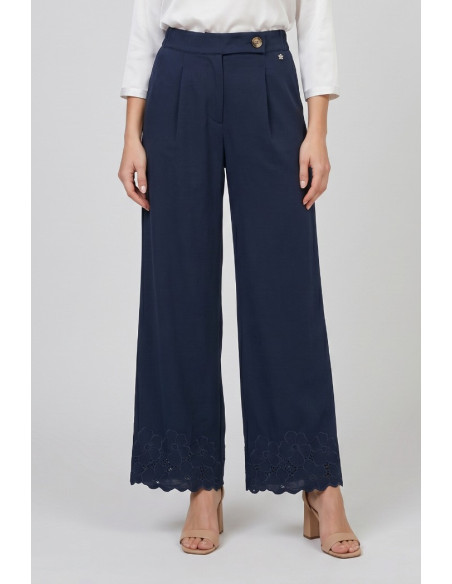 Fresh Flower pantalone in filo di Scozia con fondo traforato FD560 [92728530]